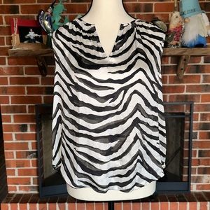 Banana Republic Zebra Print blouse NWT